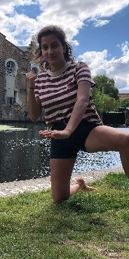 Queer women in fukko chi gamme Shorinji kempo stance at Camden Lock